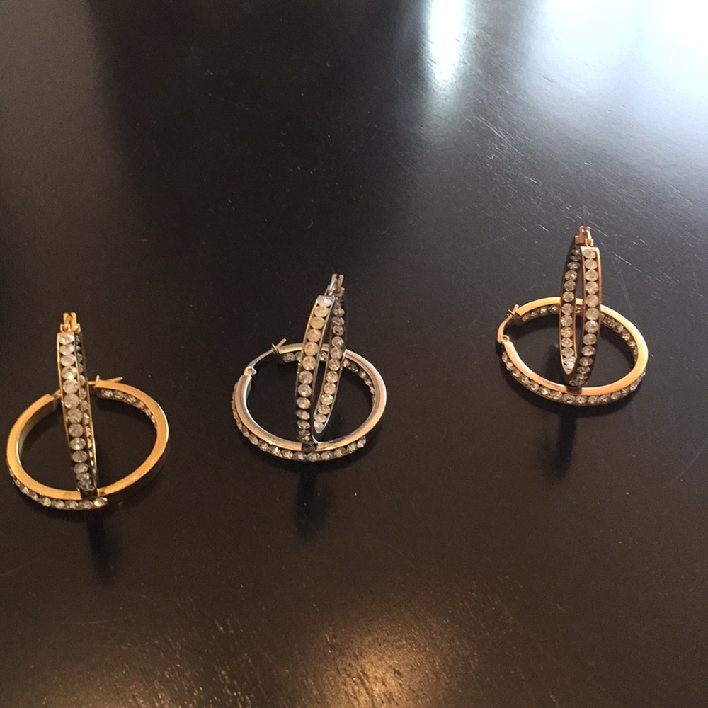 Crystal Hoop pierced earrings